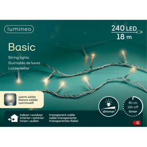 Kerstverlichting - 240 led lampjes -warm wit -1800 cm - transparant snoer -timer en dimmer