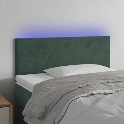 Hoofdbord LED 100x5x78/88 cm fluweel donkergroen
