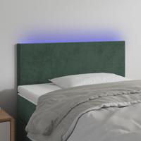 Hoofdbord LED 100x5x78/88 cm fluweel donkergroen