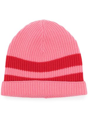 Cashmere In Love bonnet Bia en maille à rayures - Rose