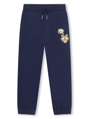 Kenzo Kids pantalon de jogging à imprimé tigre - Bleu