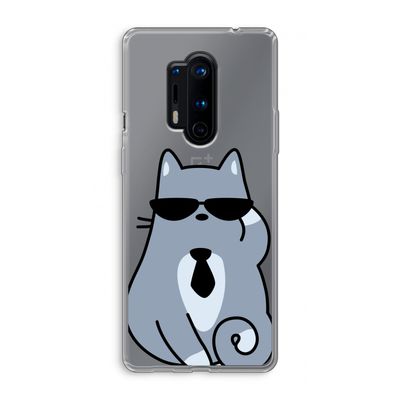 Cool cat: OnePlus 8 Pro Transparant Hoesje
