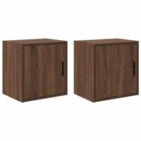Garagewandkasten 2 st spaanplaat bruin eiken