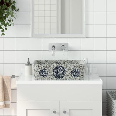 VidaXL Opzetwasbak rechthoekig 46x35,5x13 cm keramiek meerkleurig