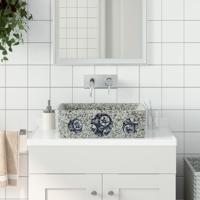 VidaXL Opzetwasbak rechthoekig 46x35,5x13 cm keramiek meerkleurig