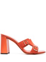 Santoni mules en cuir à double boucles - Orange - thumbnail