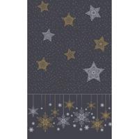 Duni tafellaken snowstars black 138x220