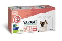 Yarrah natvoer kat kuipje pate graanvrij bio Multi-Pack Zalm 8x100gr