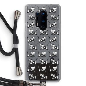 Zwarte poes: OnePlus 8 Pro Transparant Hoesje met koord