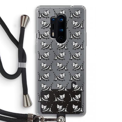 Zwarte poes: OnePlus 8 Pro Transparant Hoesje met koord
