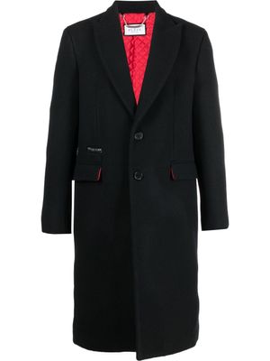 Philipp Plein manteau boutonné à imprimé graffiti - Noir