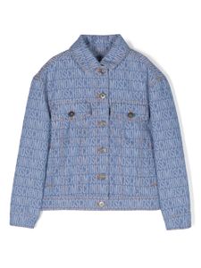 Moschino Kids veste en jean à logo monogrammé - Bleu