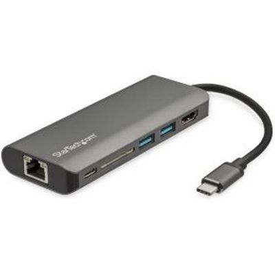StarTech.com DKT30CSDHPD3 USB 3.0 (3.1 Gen 1) Type-C Zwart, Grijs notebook dock & poortreplicator