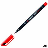 Set Viltstiften Stabilo OHPEN UNIVERSAL Zwart 0,4 mm (10 Stuks)