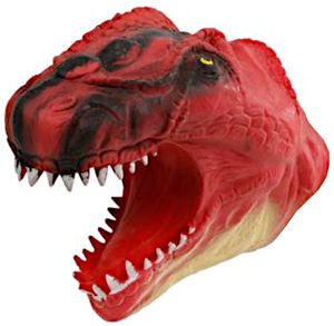 DinoWorld handpop dinosaurus junior 14 x 10 cm rood