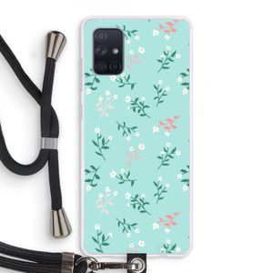 Small white flowers: Samsung Galaxy A71 Transparant Hoesje met koord