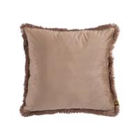 Nous Taupe Velvet Kussen Met Franjes L