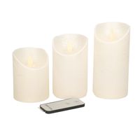 3x Creme parel LED kaarsen op batterijen inclusief afstandsbediening   -