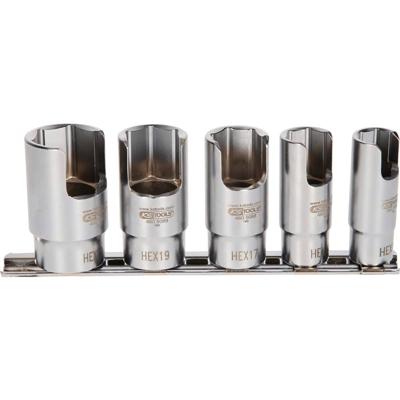 KS Tools 460.5085 3/8 speciale haakse buisverbinder-steekdopset, 5-delig