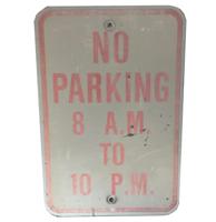 No Parking 8AM To 10PM Straatbord - Origineel