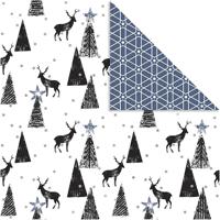 Vivi Gade Design papier, herten & patronen, 180 gr, zwart, zilver, wit, 3 vel/ 1 doos