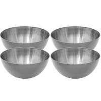 Secret de Gourmet Slakommetjes - Set van 4x stuks - schaaltjes - RVS - D13 x H6,4 cm