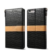 Lederen beschermhoes voor iPhone 6 plus & 6s plus (zwart)