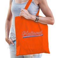 Holland wimpel Nederlandse vlag supporter cadeau tas oranje voor dames en heren - thumbnail