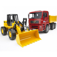 BRUDER Construction truck with articulated road loader - thumbnail