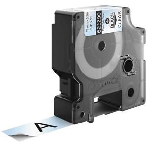 Labeltape DYMO IND RHINO 622290 Polyester Tapekleur: Transparant Tekstkleur:Zwart 19 mm 5.5 m