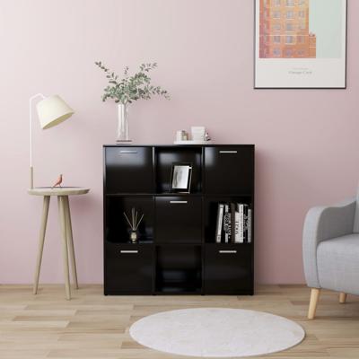 Boekenkast 90x30x90 cm bewerkt hout zwart