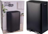 Excellent Houseware Pedaalemmer 2x 30L Mat Zwart