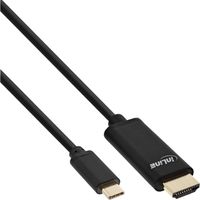 InLine 64112 video kabel adapter 2 m USB Type-C HDMI Zwart - thumbnail