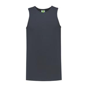 Sport singlet voor heren - donkergrijs - mouwloos shirtje - katoen/elastaan - ademend