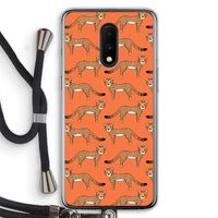 Cheetah: OnePlus 7 Transparant Hoesje met koord