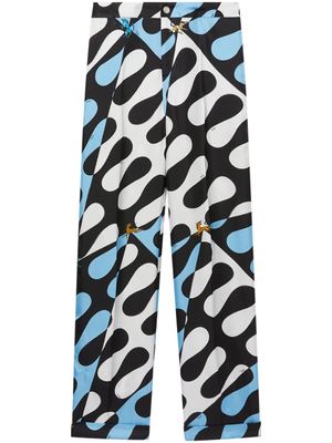 PUCCI pantalon en soie à imprimé Leocorno - Noir