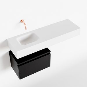 Toiletmeubel Mondiaz Andor | 100 cm | Meubelkleur Urban | Lex vrijhangend wastafel Talc Links | Zonder kraangat