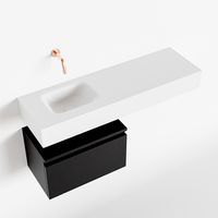 Toiletmeubel Mondiaz Andor | 100 cm | Meubelkleur Urban | Lex vrijhangend wastafel Talc Links | Zonder kraangat