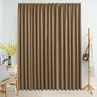 VidaXL Gordijn verduisterend met haken 290x245 cm taupe