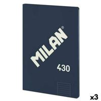 Notitieboekje Milan 430 Blauw A4 48 Lakens 21 x 29,7 cm (3 Stuks)