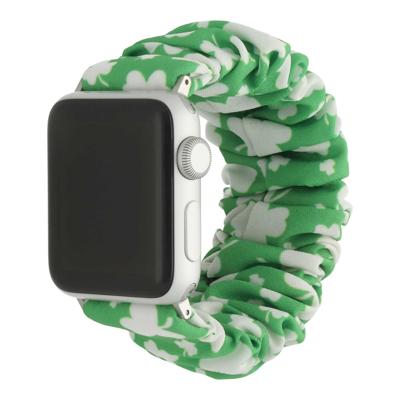 Apple Watch Nylon Scrunchie Band - Klaver Groen - 44, 45, 46 & 49mm - SM