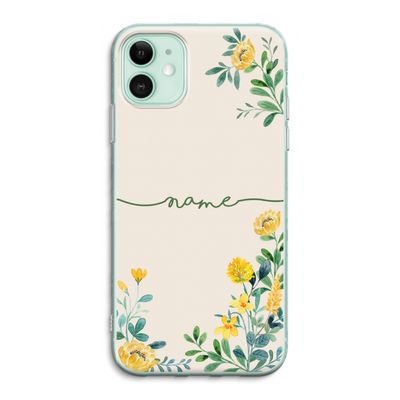 Gele bloemen: iPhone 11 Transparant Hoesje