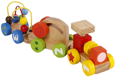 Big Tree Trein Met 2 Activiteitenwagons Hout
