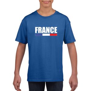 Blauw Frankrijk supporter t-shirt voor kinderen