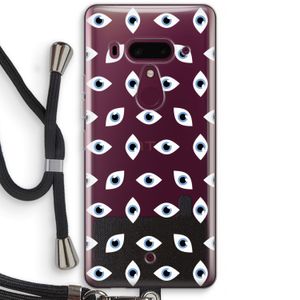 Eyes pattern: HTC U12+ Transparant Hoesje met koord