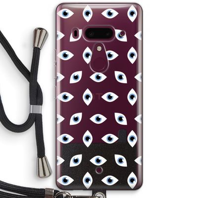 Eyes pattern: HTC U12+ Transparant Hoesje met koord