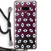 Eyes pattern: HTC U12+ Transparant Hoesje met koord