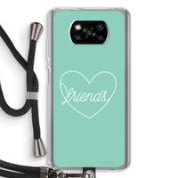Friends heart pastel: Xiaomi Poco X3 Pro Transparant Hoesje met koord