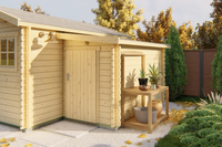Tuindeco Blokhut Aanbouw 160x200 cm 28 mm vuren blank- - Hout- Tuindeco