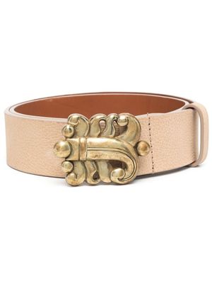 Gianfranco Ferré Pre-Owned ceinture en cuir à boucle sculptée (années 1990) - Tons neutres